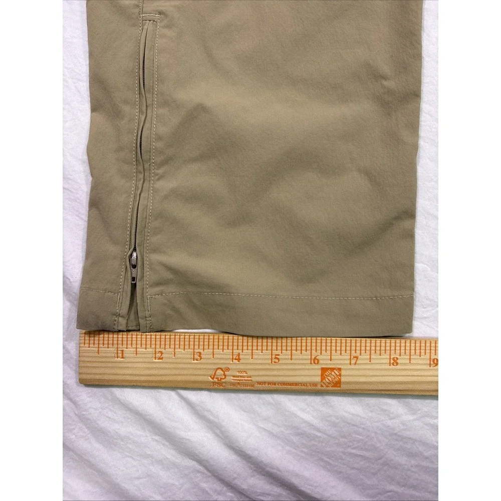 The North Face Convertible Hiking Pants Mens 40 Tan Khaki Zip Off Cargo Belted